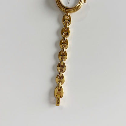 Gucci 1990s Interchangeable Bezel Gold Plated Watch with 6 bezels, case (165mm)