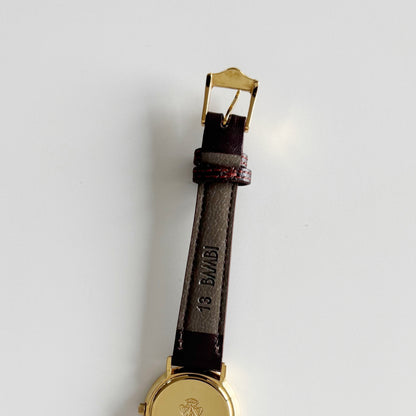 Gucci 1990s Sub Second Round Dial Gold Plated Watch