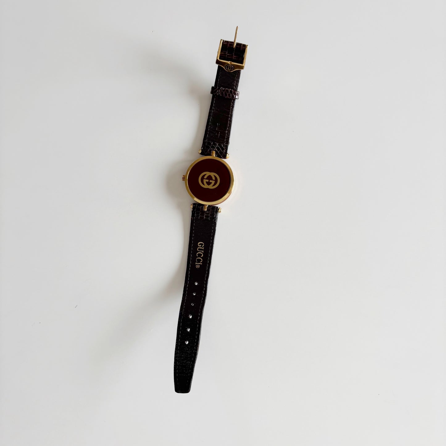 Gucci 1980s Sherry Round Dial Gold Plated Watch (Large)