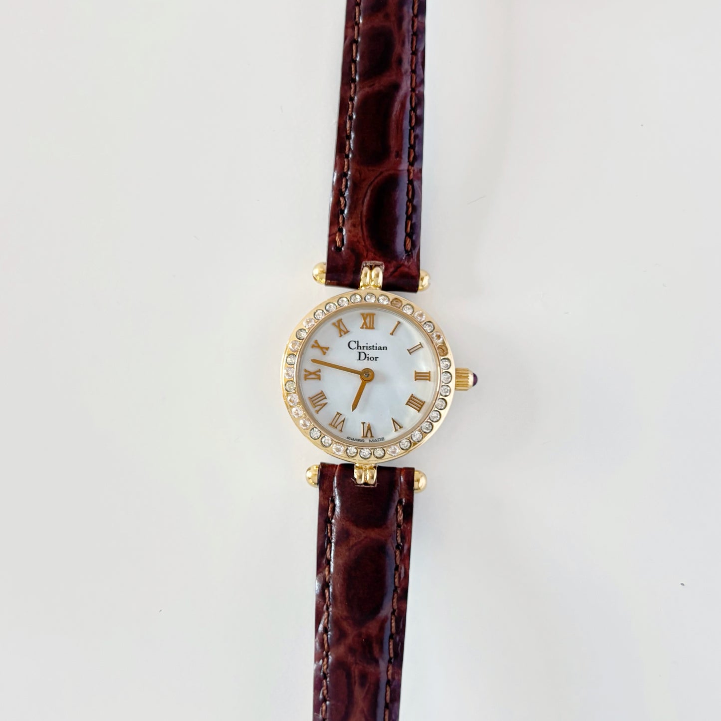 Dior 1990s Seashell Dial Gold Plated Watch