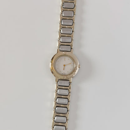 Yves Saint Laurent 1990s Round Dial Two Tone Watch