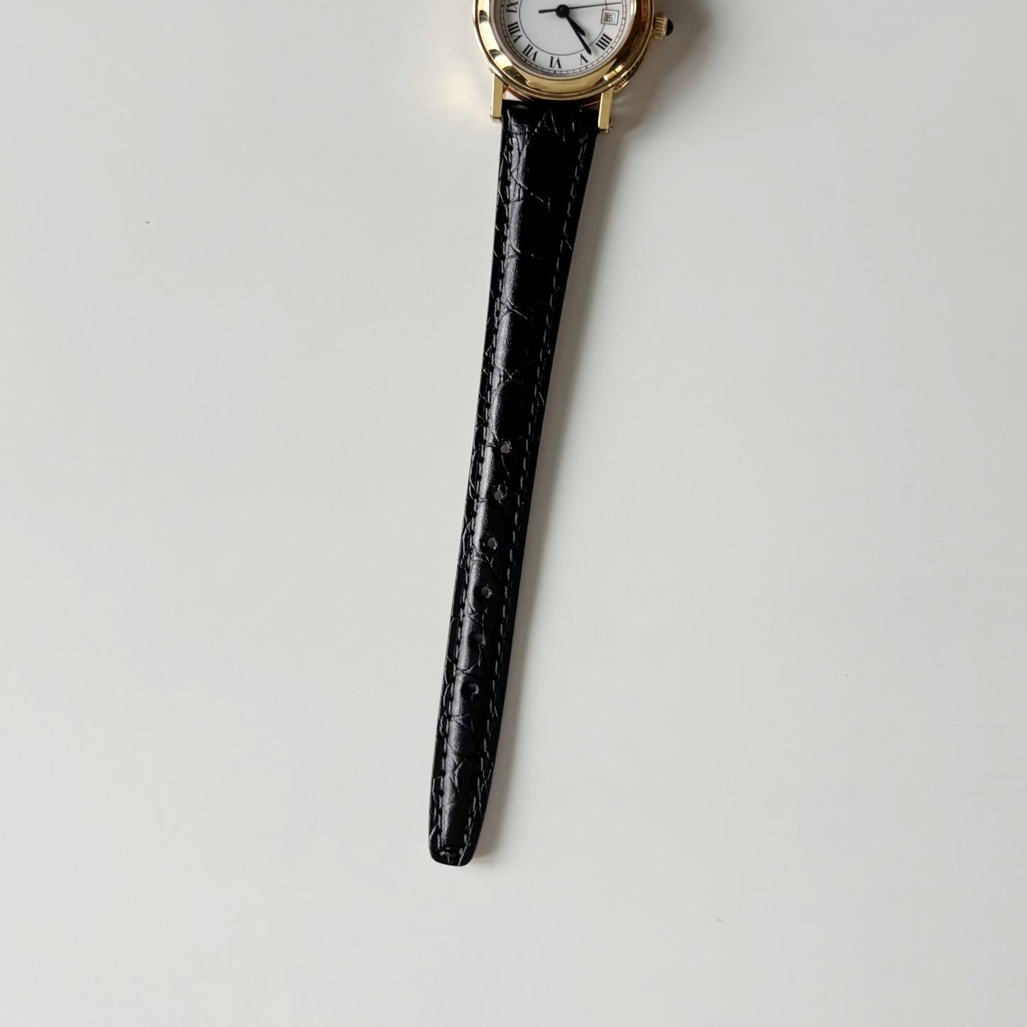 Gucci 1990s Date Round Dial Gold Plated Watch