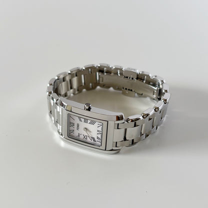 Fendi 1990s Seashell Dial Stainless steel Tank Watch