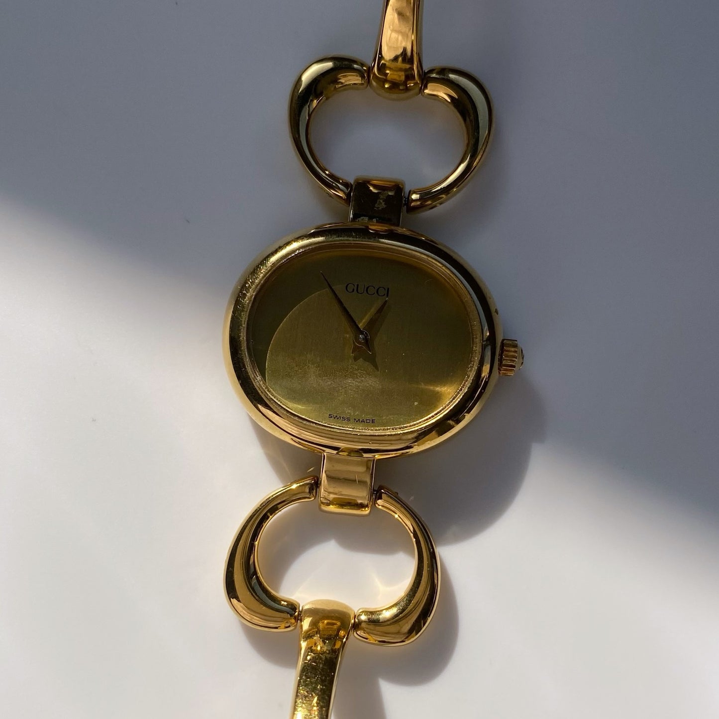 Gucci 1990s Gold Plated Bangle Watch (Small)