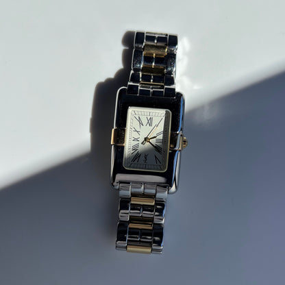 Yves Saint Laurent 1990s Two Tone Tank Watch (Large)