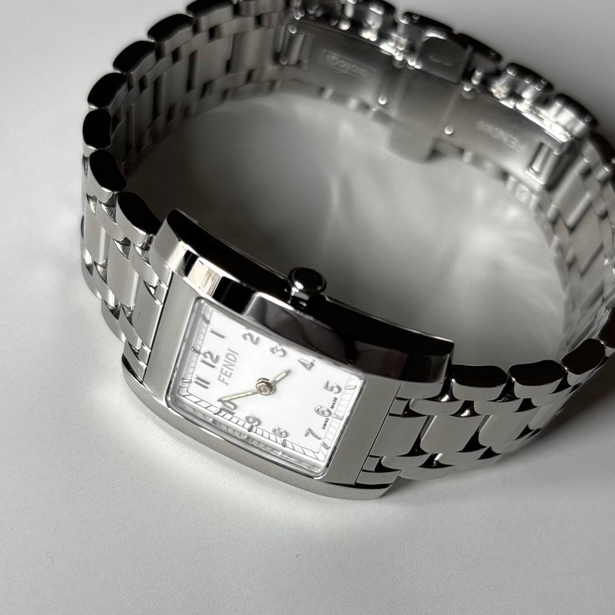 Fendi 1990s Tank Stainless Steel Watch