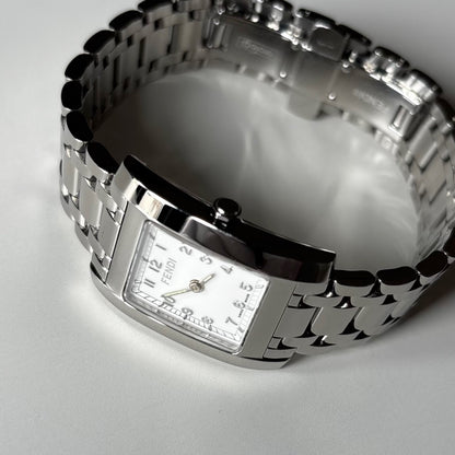 Fendi 1990s Tank Stainless Steel Watch