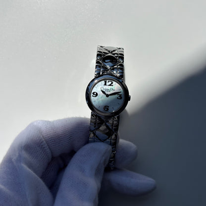 Dior 1990s Seashell Round Dial Stainless Steel Watch