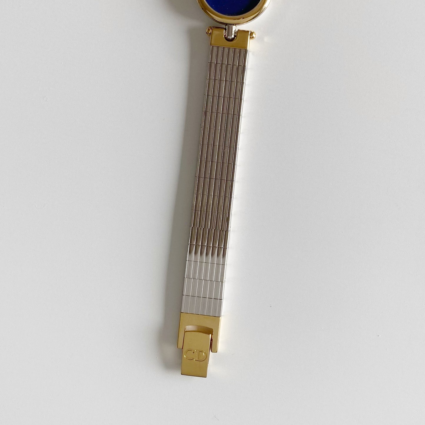 Dior 1990s Navy Dial Gold Plated Two Tone Watch