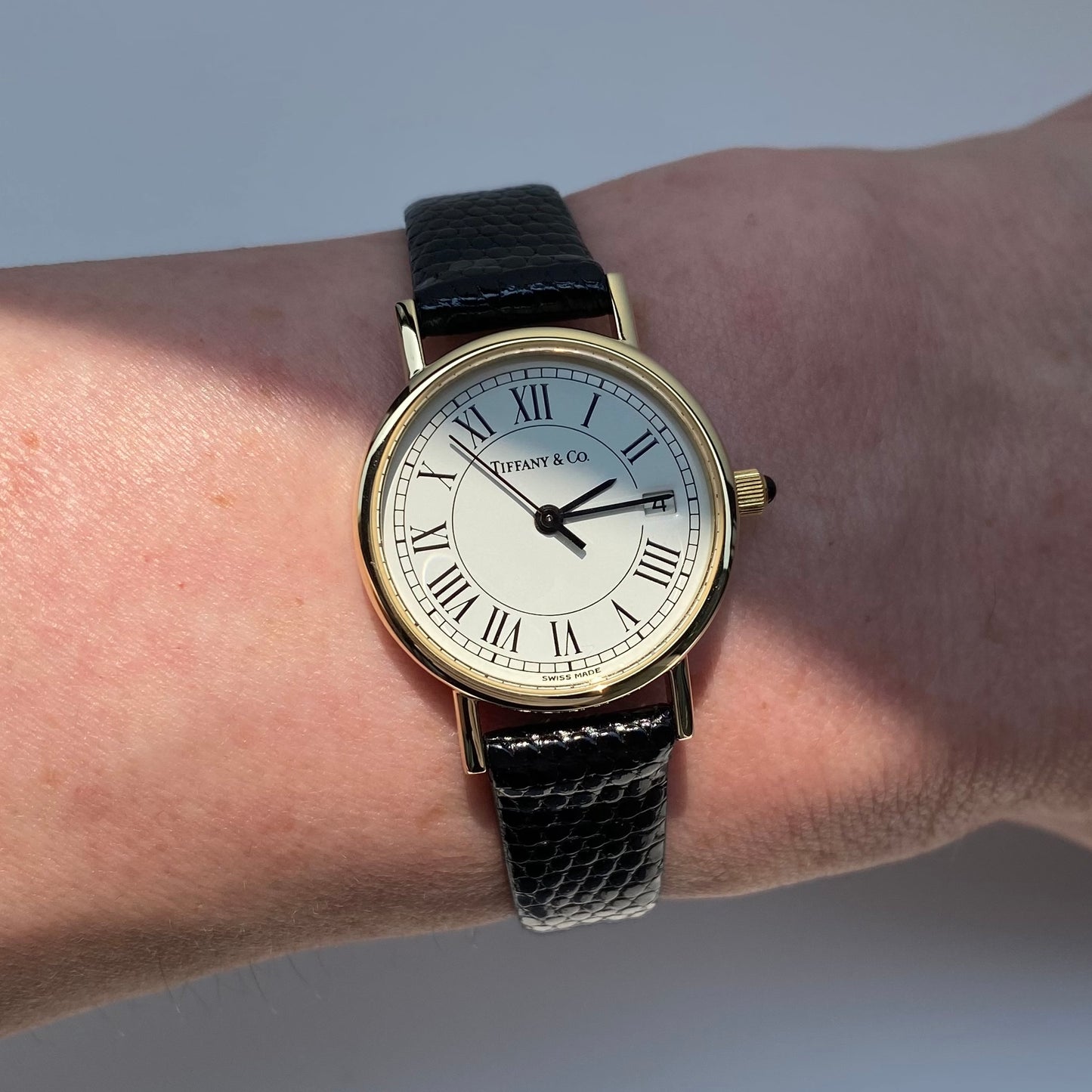Tiffany 1990s 14K Solid Gold Round Watch
