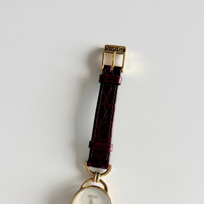 Gucci 1990s Seashell Dial Gold Plated Horsebit Watch