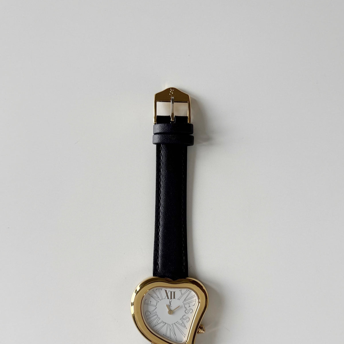 Yves Saint Laurent 1990s Heart Shaped Gold Plated Watch