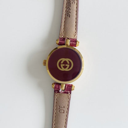 Gucci 1990s Round Dial Gold Plated Watch
