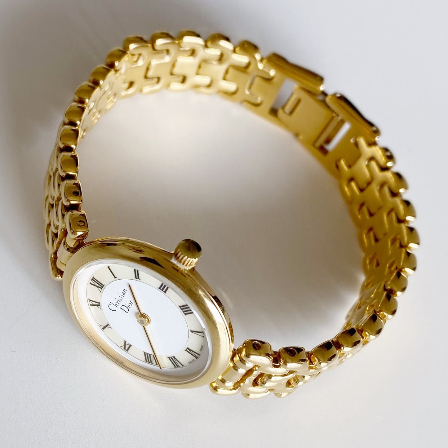 Dior 1990s Seashell Dial Round Watch