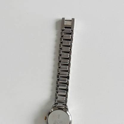 Yves Saint Laurent 1990s Navy Dial Two Tone Watch