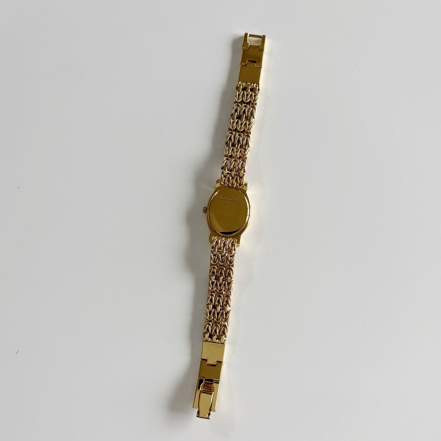 Dior 1990s Oval Dial Gold Plated Watch