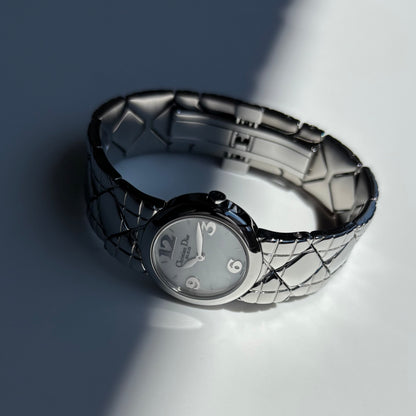 Dior 1990s Seashell Round Dial Stainless Steel Watch