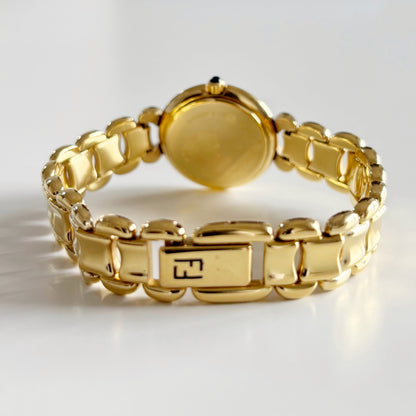 Fendi 1990s Seashell Dial Gold Plated Watch