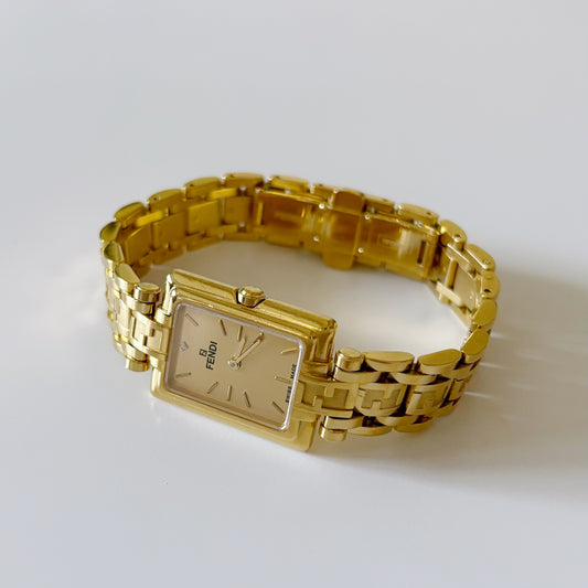 Fendi 1990s Gold Plated Watch Limited Edition (only 2,500 pieces made)