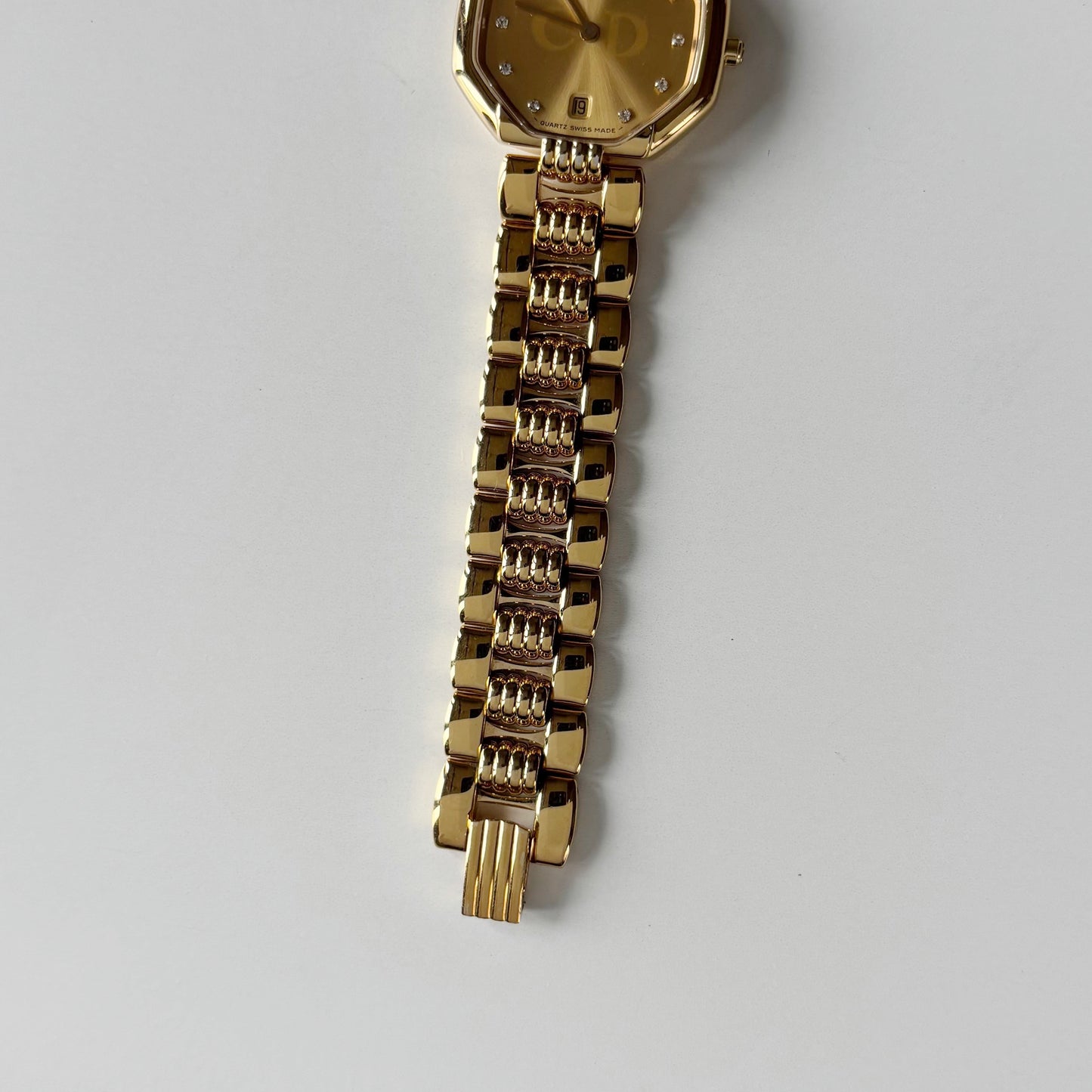 Dior 1990s Octagon Gold Plated Watch
