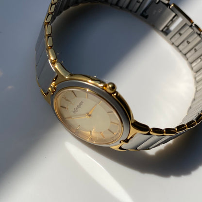 Yves Saint Laurent 1990s Round Dial Two Tone Watch