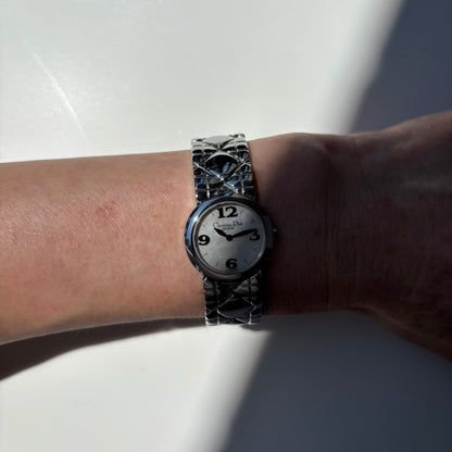 Dior 1990s Seashell Round Dial Stainless Steel Watch