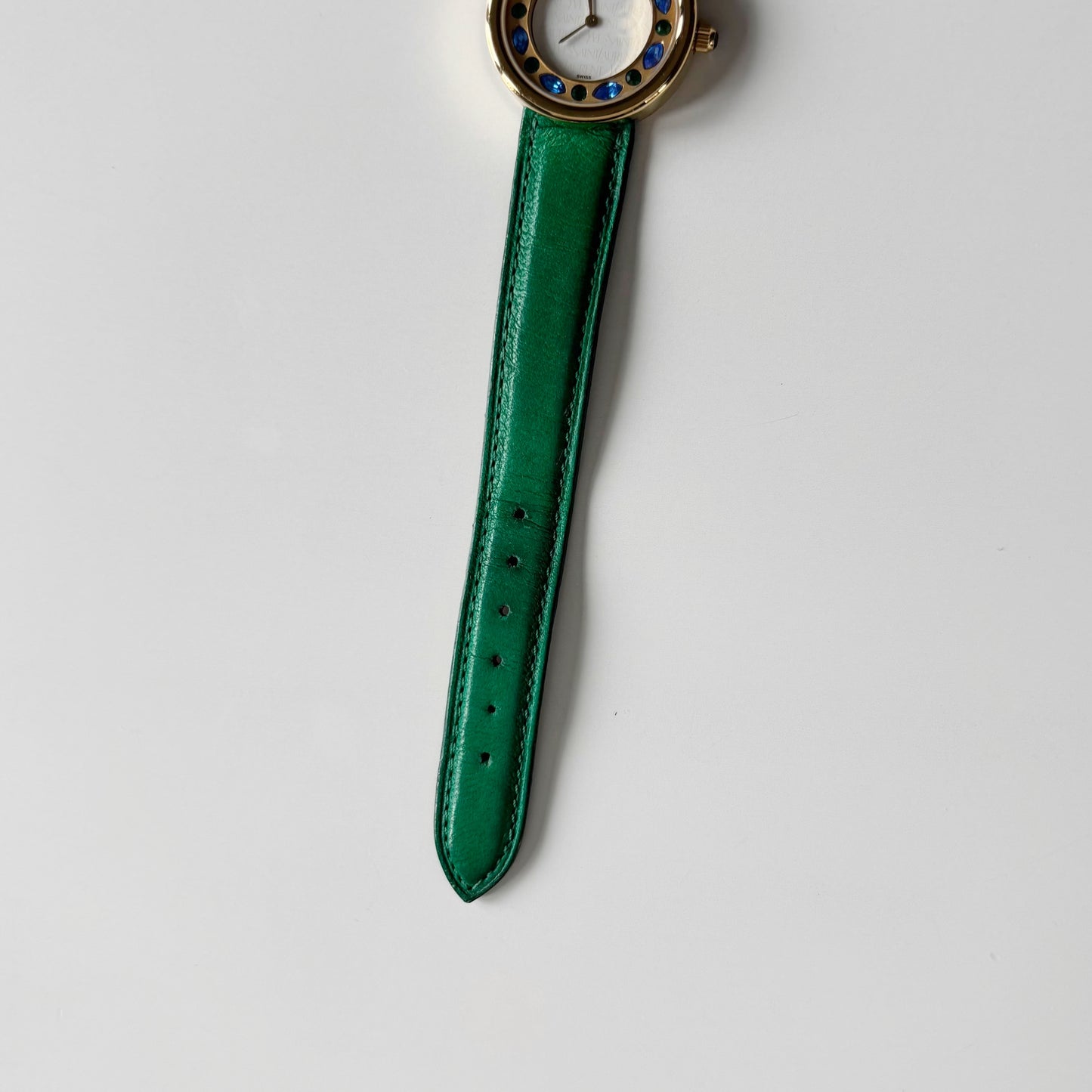 Yves Saint Laurent 1990s Round Dial Gold Plated Watch