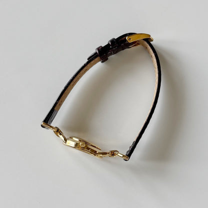 Gucci 1990s Gold Dial Horsebit Gold Plated Watch