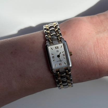 Givenchy 1990s Tank Two Tone Watch