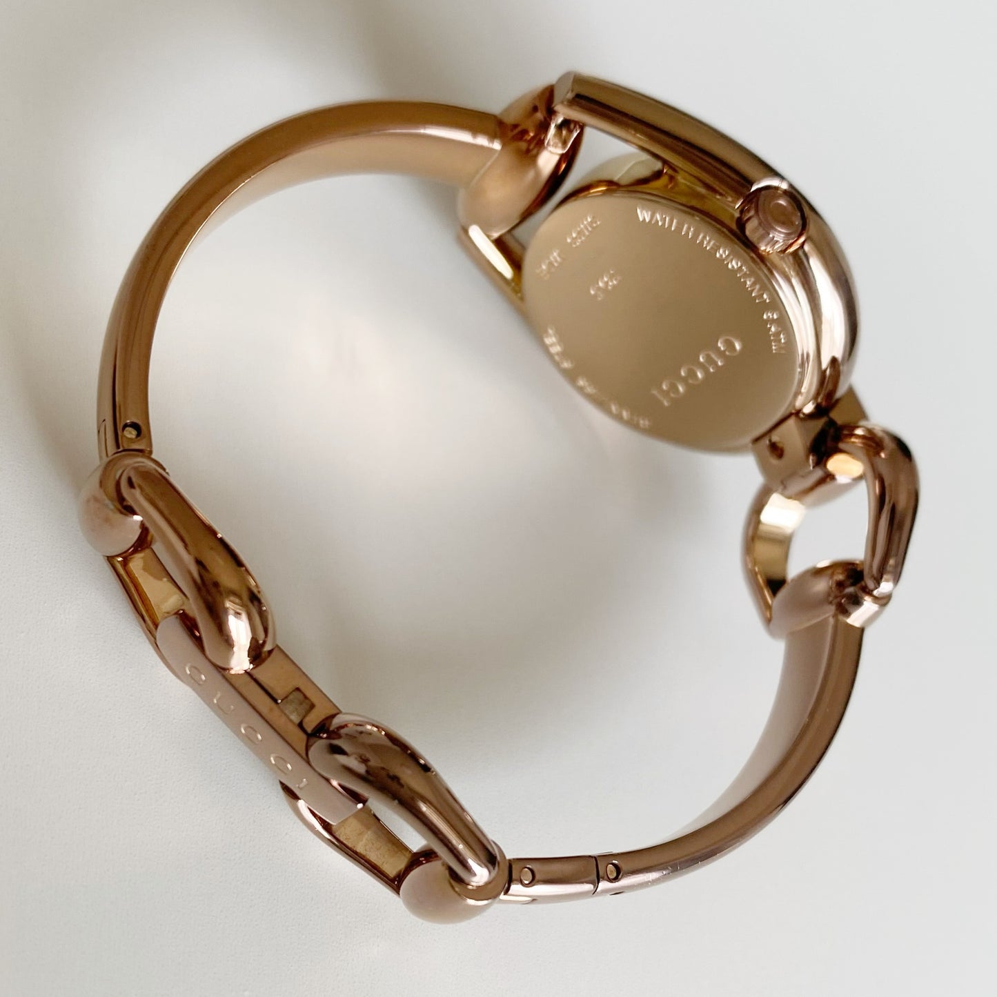 Gucci Early 2000s Seashell Dial Gold Plated Bangle Watch