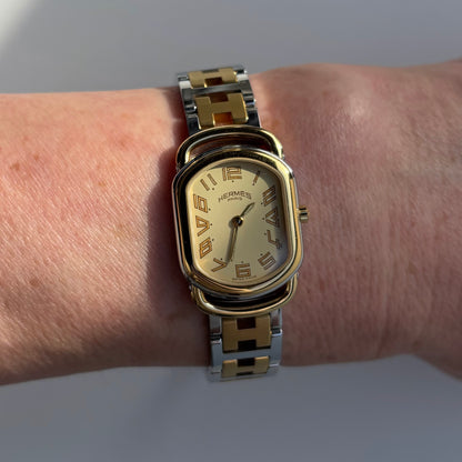 Hermes 1990s Rallye Two Tone Watch