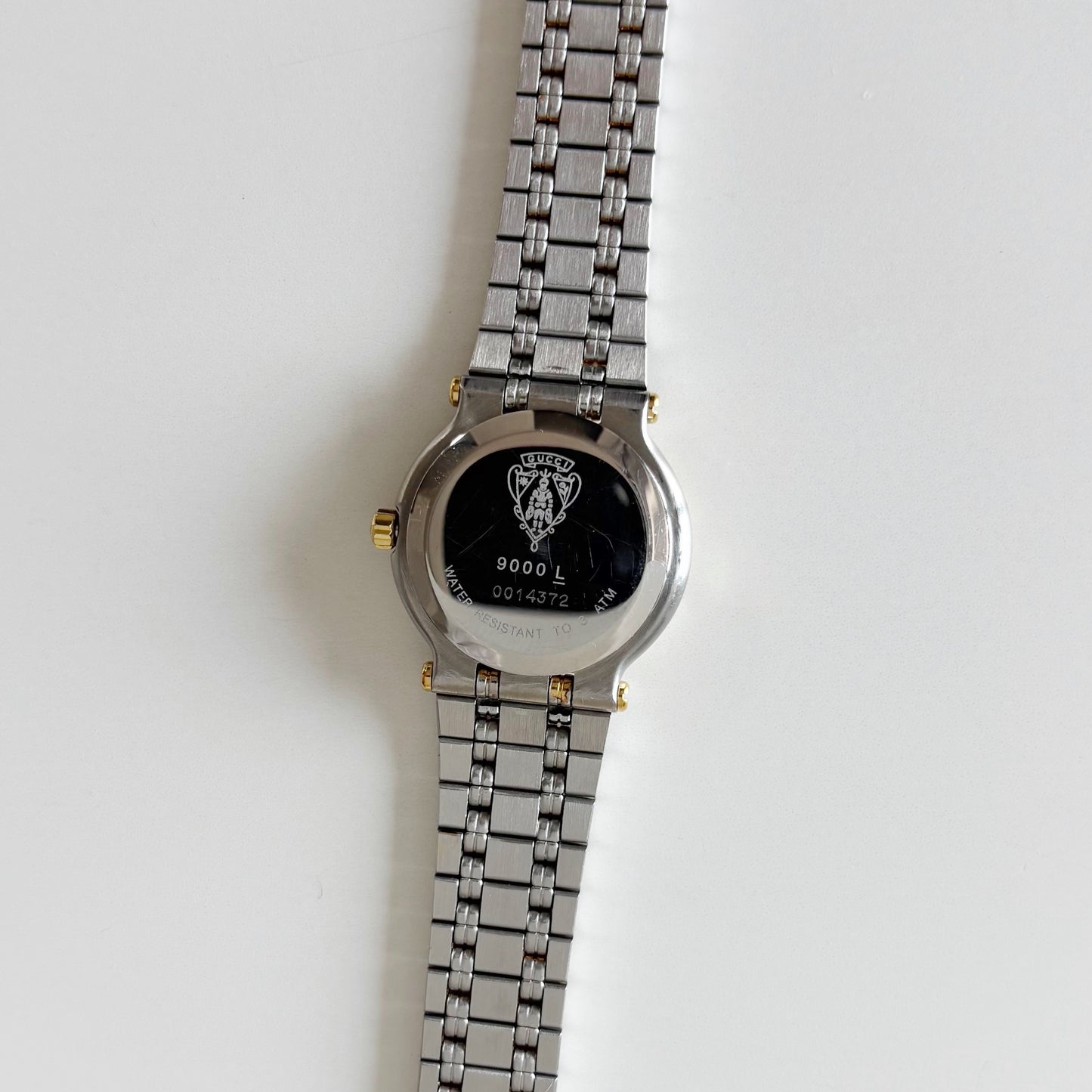 Gucci 1990s Date Round Dial Two Tone Watch