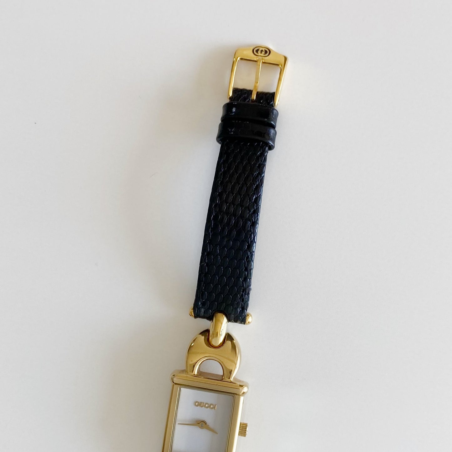 Gucci 1990s Interchangeable Belt Gold Plated Watch with 3 belts, case