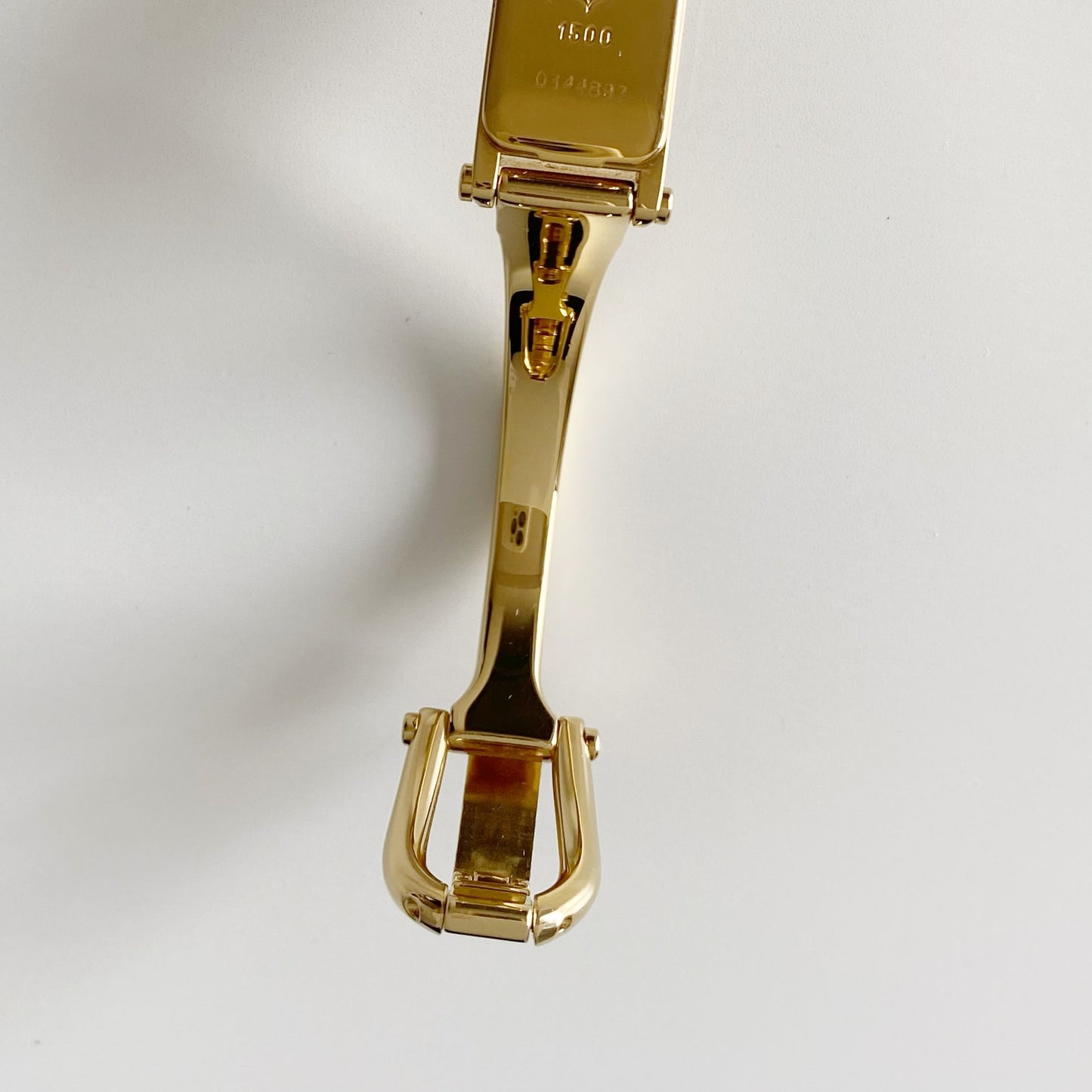 Gucci 1990s Gold Dial Gold Plated Bangle Watch