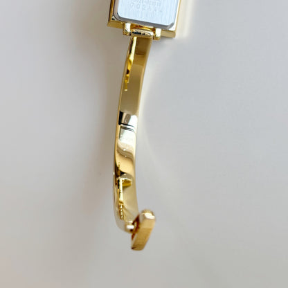 Yves Saint Laurent 1990s Green Dial Gold Plated Bangle Watch