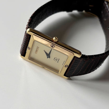 Gucci 1980s Tank Gold Plated Watch (Large)