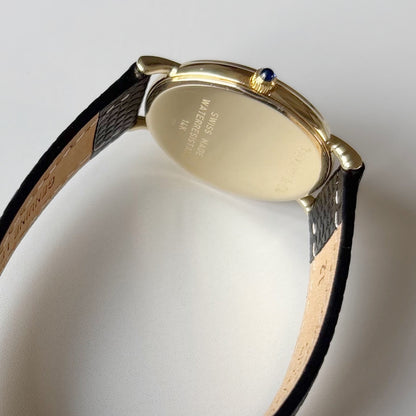 Tiffany 1990s Oval Dial 14K Case Watch