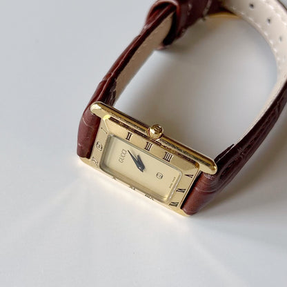 Gucci 1990s Tank Gold Plated Watch