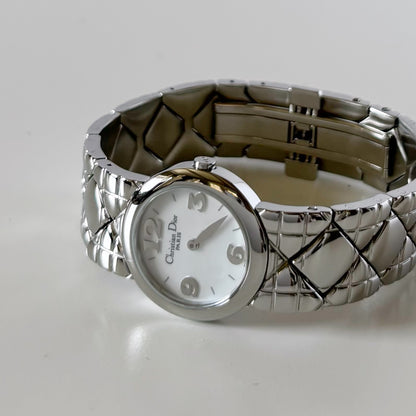 Dior 1990s Seashell Round Dial Stainless Steel Watch