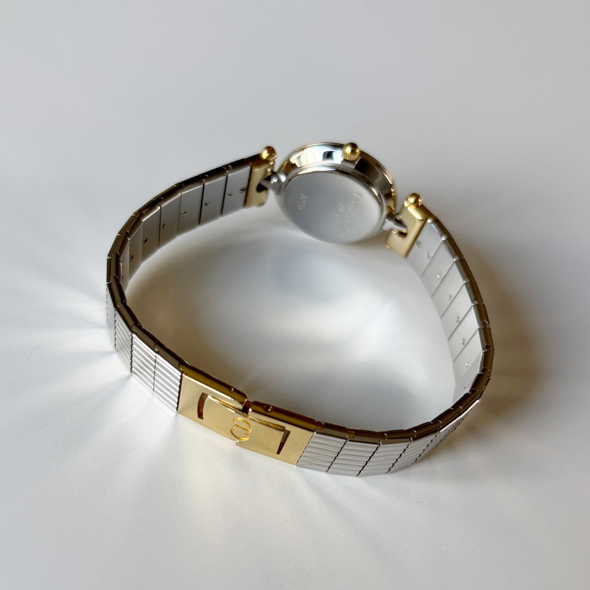 Dior 1990s Round Dial Gold Plated Two Tone Watch