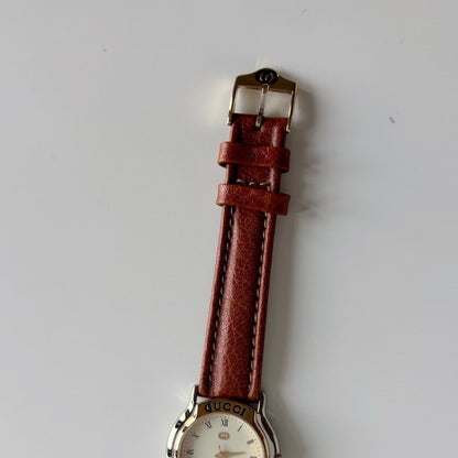 Gucci 1990s Date Round Dial Two Tone Watch