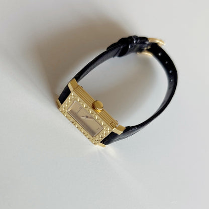 Dior 1990s La Parisienne  18K Solid Gold Case Tank Watch
