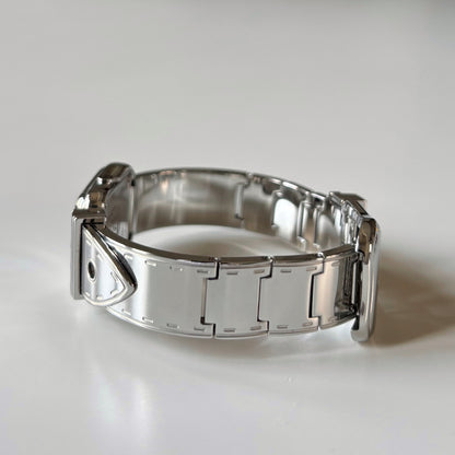 Fendi 1990s Seashell Dial Stainless steel Silver Buckle Watch