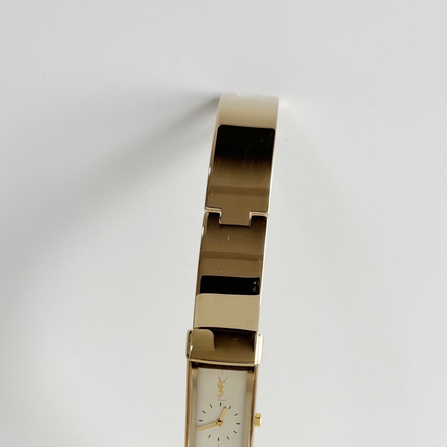 Yves Saint Laurent 1990s Rectangular Dial Gold Plated Watch
