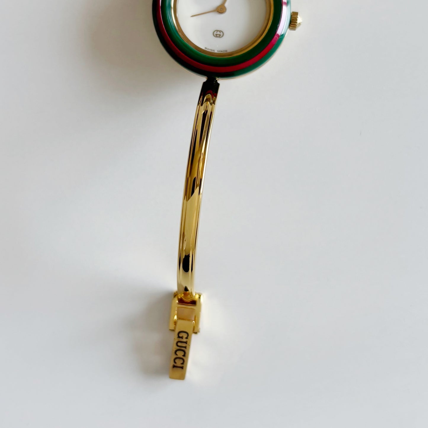 Gucci 1990s Interchangeable Bezel Gold Plated Watch with 12 bezels, case (Small)