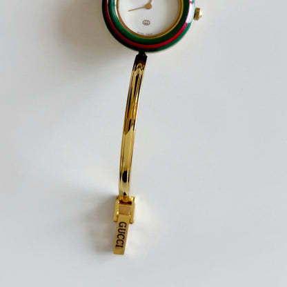 Gucci 1990s Interchangeable Bezel Gold Plated Watch with 12 bezels, case (Small)