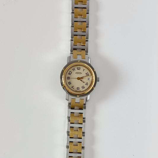 Hermes 1990s Clipper Two Tone Watch