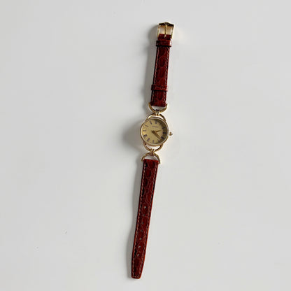 Gucci 1990s Round Dial Horsibit Gold Plated Watch