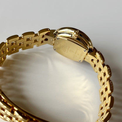 Dior 1990s Bagheera Black Dial Gold Plated Round Watch