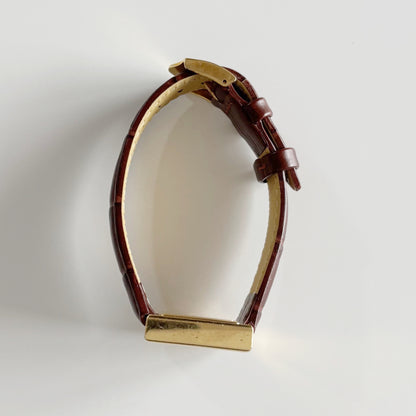 Yves Saint Laurent 1990s Square Dial Gold Plated Watch
